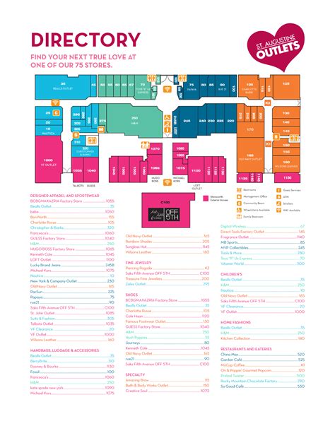 st augustine outlet center map.